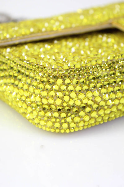 Chanel Womens Crystal Embellished Removable Strap Shoulder Bag Handbag Gold