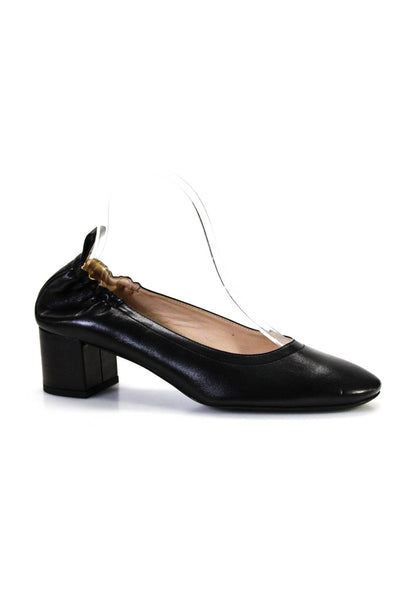 Everlane Womens The Heeled round Toe Ballet Pumps Black Size 8