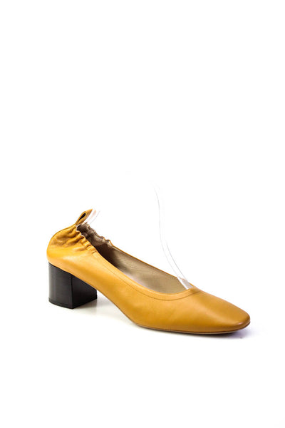 Everlane Womens The Heeled Ballet Pumps Yellow Size 10