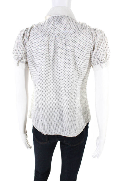 Marc By Marc Jacobs Women's Short Sleeve Button Down Blouse Shirt White Size 4