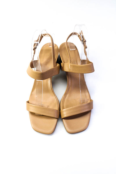 Everlane Womens Double Strap Heeled Sandals Tan Size 10