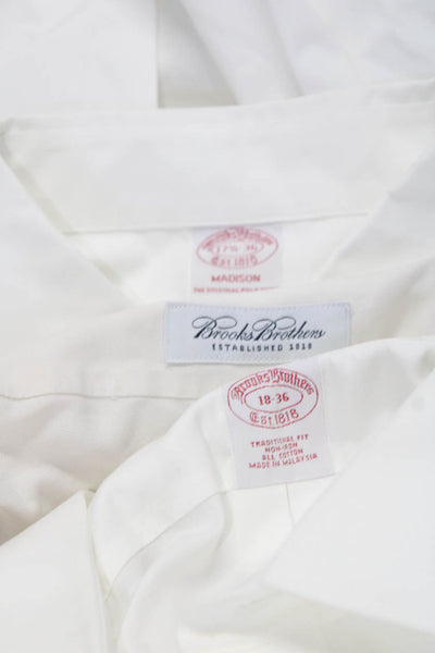 Brooks Brothers Men's Cotton 1 Pocket Button Up Long Sleeve White Size XL Lot 3