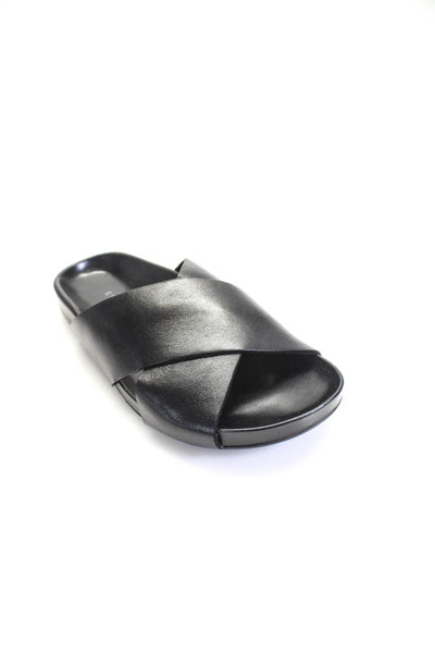 Everlane Womens The Contoured Cross Over Sandals Black Size 6