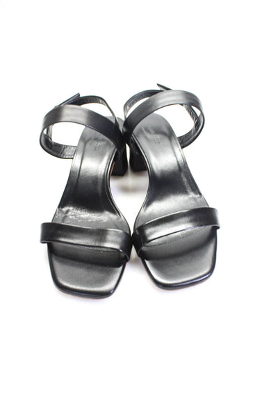 Everlane Womens Double Strap Heeled Sandals Black Size 8.5