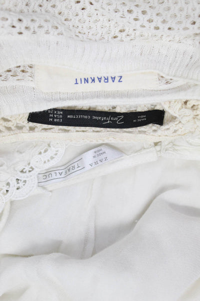 Zara Womens Tank Tops Blouses Jeans Romper White Size 4 S M Lot 6