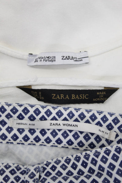 Zara Womens Tank Tops Blouses Jeans Romper White Size 4 S M Lot 6