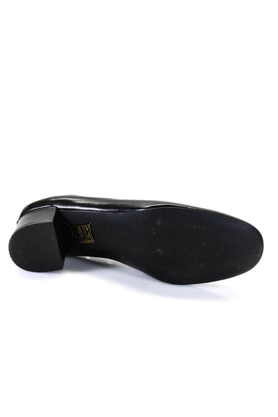 Everlane Womens The Heeled Leather Ballet Pumps Black Size 5