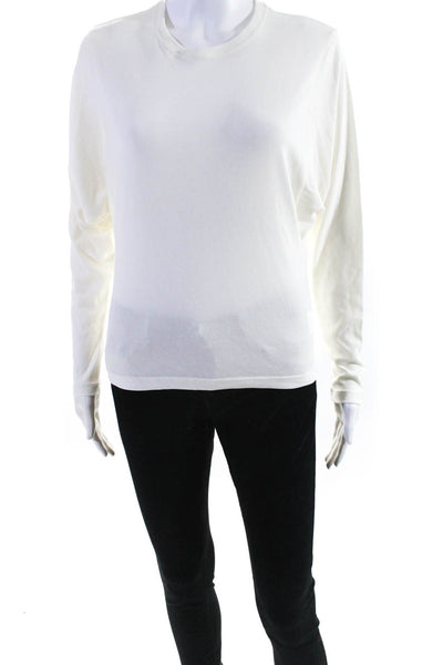 Hermes Women's Dolman Sleeve Cotton Shirt White Size 36