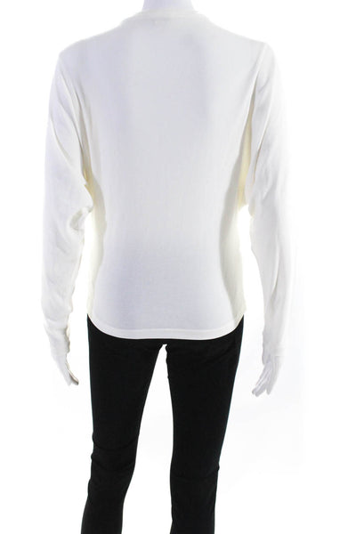 Hermes Women's Dolman Sleeve Cotton Shirt White Size 36