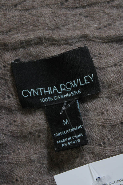 Cynthia Rowley Womens Cashmere Knit Brown Open Front Cardigan Sweater Size M