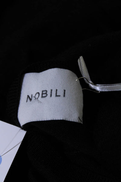 Nobili Women's Long Sleeve V Neck Pullover Sweater Black Size M With Tags