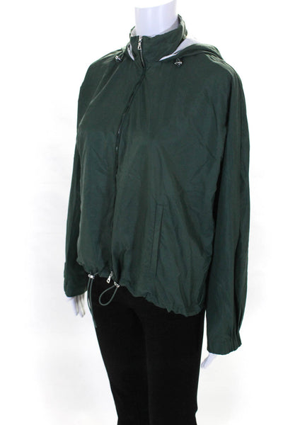 Dice Kayek Women's Hooded Drawstring Jacket Dark Green Size 36
