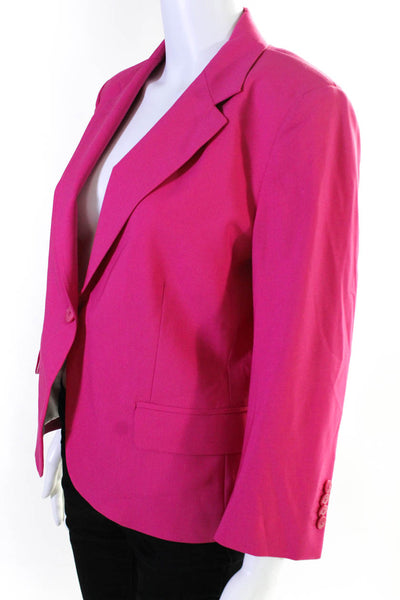 QL2 Women's Beata Jacket 3/4 Sleeve In Stretch Wool Fuxia/Pink Size 46