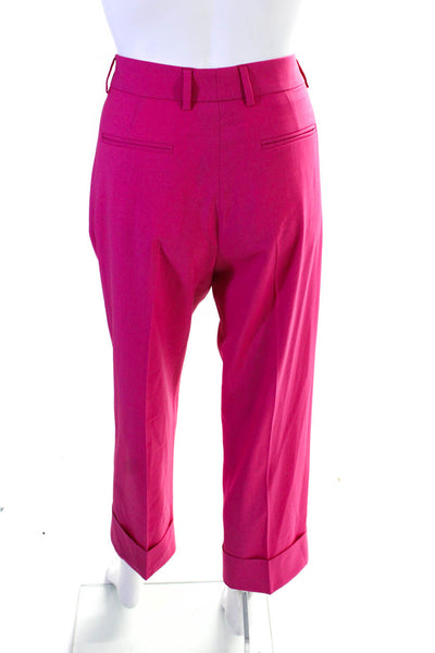 QL2 Women's Monet Straight Leg Pants Trousers Fuxia/Pink Size 44
