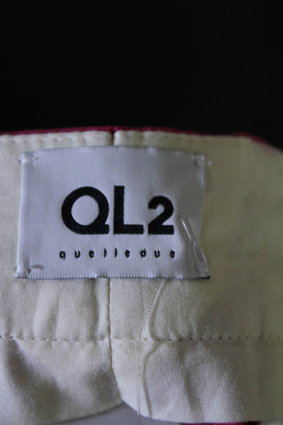 QL2 Women's Monet Straight Leg Pants Trousers Fuxia/Pink Size 44