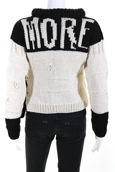 La Fetiche Women's Hand Knitted Drop Stitch 'Less More' Sweater Black Size M