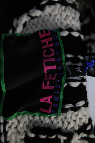 La Fetiche Women's Hand Knitted Drop Stitch 'Less More' Sweater Black Size M