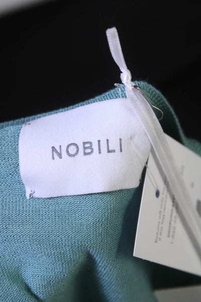 Nobili Womens Giulia Long Sleeve V Neck Sweater Sea Green Size Large