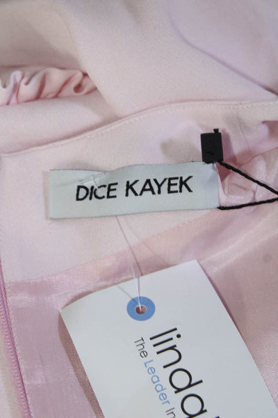 Dice Kayek Women's Long Sleeve With Rhinestone Beaded Flower Dress Pink Size 36