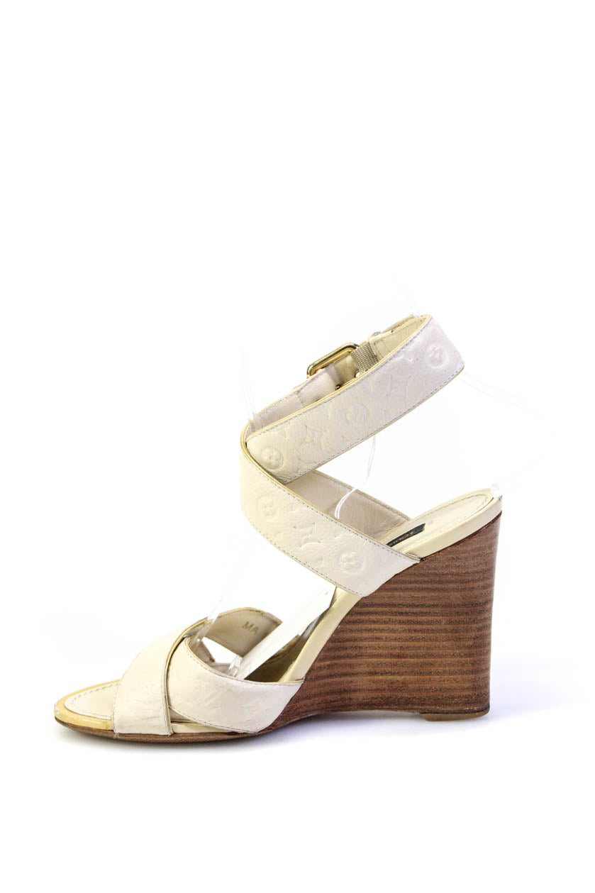 Shop Louis Vuitton Women's White Heeled Sandals