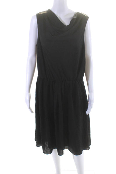 Armani Jeans Womens Sleeveless Scoop Neck Knee Length Shift Dress Black Size 12