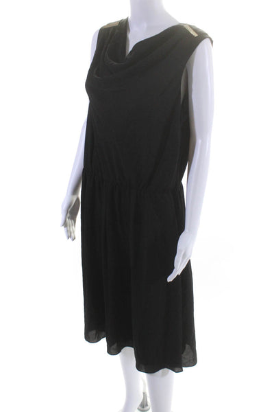 Armani Jeans Womens Sleeveless Scoop Neck Knee Length Shift Dress Black Size 12