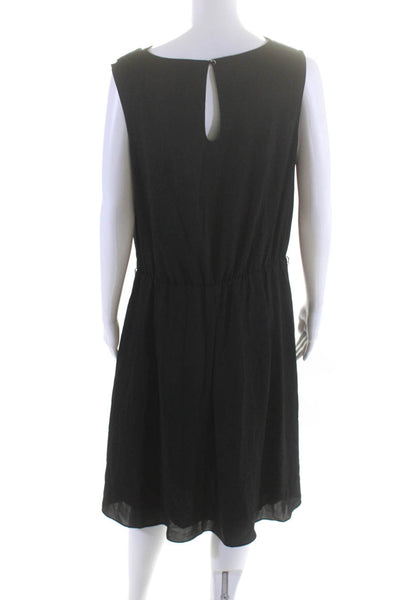 Armani Jeans Womens Sleeveless Scoop Neck Knee Length Shift Dress Black Size 12