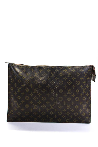 Louis Vuitton Unisex Large Monogrammed Canvas Travel Pouch Brown