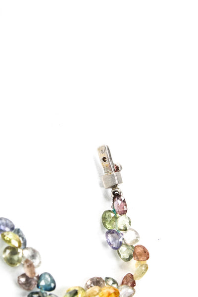 Loree Rodkin Womens Multicolor Sapphire Heart Pendant Necklace