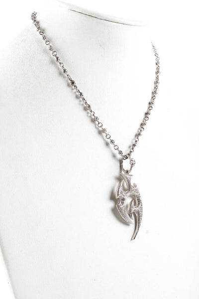 Loree Rodkin Womens 18K White Gold Diamond Flintstone Pendant Necklace