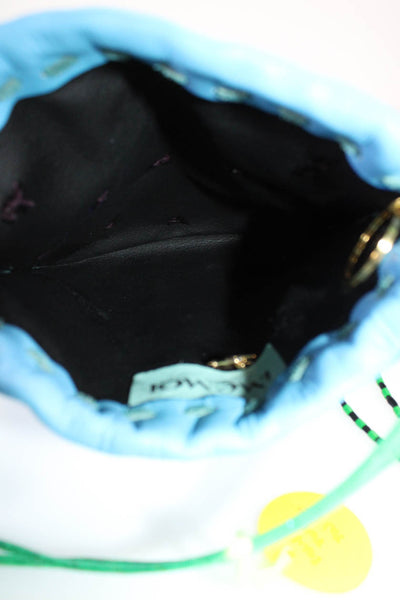 IMEMOI Womens Beaded Fringe Blue Flat Shoulder Bag Handbag