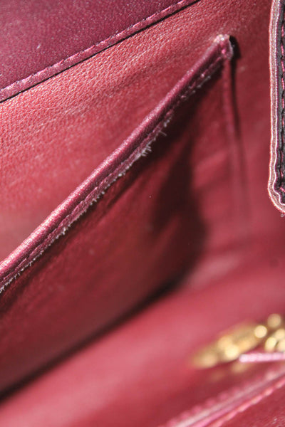 Gucci Womens Woven Leather Crossbody Handbag Burgundy