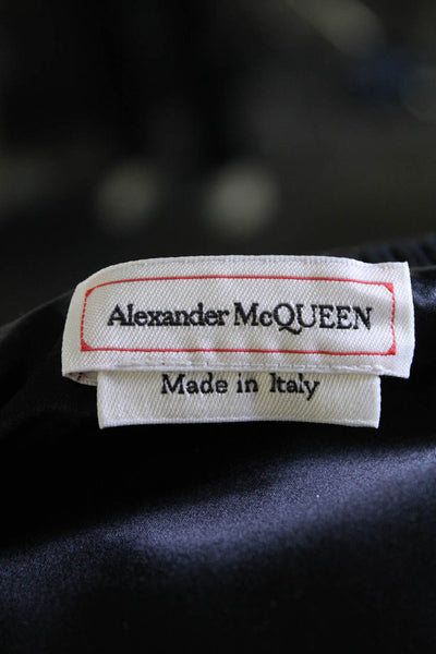 Alexander McQueen Womens Cocoon Sleeve Drawstring Waist Jacket Black Size 38 IT