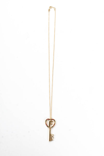 Peri A Womens 18kt Yellow Gold Pave Diamond Heart Key Pendant Necklace
