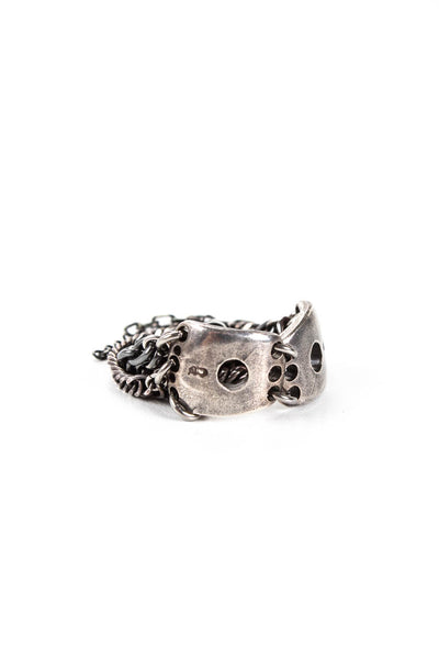 Gunda Womens Sterling Silver Gunmetal Tone Multichain Ring Size 8 13.3g