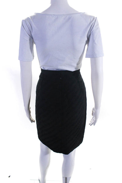 Dolce & Gabbana Women's Textured Knee Length Pencil Skirt Black Size 44