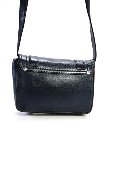 Proenza Schouler Womens Leather Adjustable Strap Crossbody Handbag Blue
