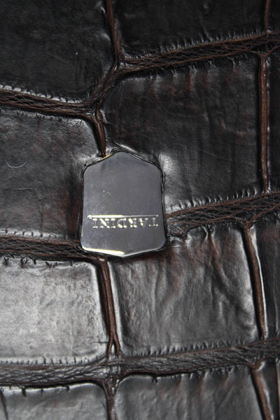 Tardini Unisex Adults Alligator Leather Roulette Spinning Wheel Game Set Brown