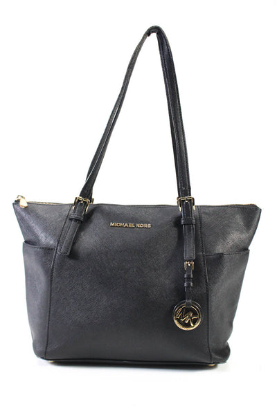 Michael Kors Women's Multi Pocket Adjustable Strap Zip Tote Handbag Black