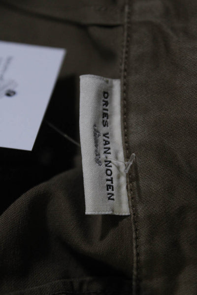 Dries Van Noten Womens Hidden Placket Button Up Jacket Brown Size EU 38