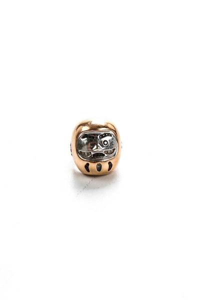 Designer Ghosn Womens Bronze Silver Tone Ruby Diamond Face Ring Size 3