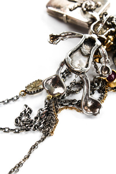 Gunda Womens Sterling Silver Diamond Gemstone Cartoon Duck Mouse Robot Necklace