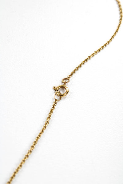 Designer Womens 17kt Yellow Gold Chain Mouse Bottle Cap Charm Pendant Necklace