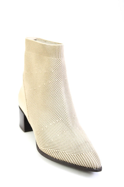 Everlane Womens Reknit Fabric Sock Boots Beige 7.5