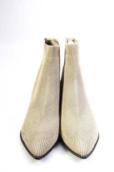Everlane Womens Reknit Fabric Sock Boots Beige 7.5