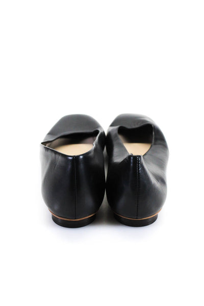 Everlane Womens Leather Square Toe Circular Heeled Loafers Black 7.5