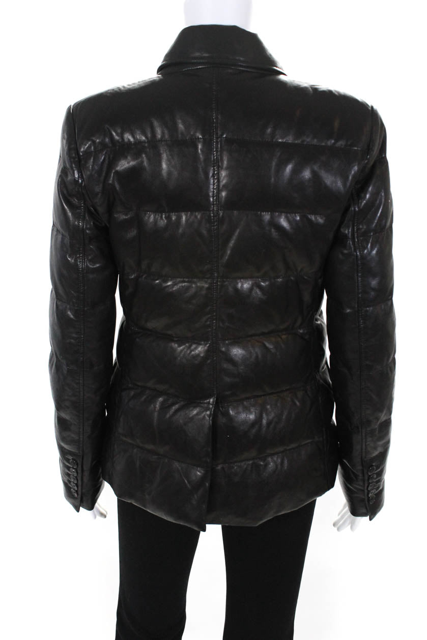 Tom Ford Leather Puffer Jacket - Black