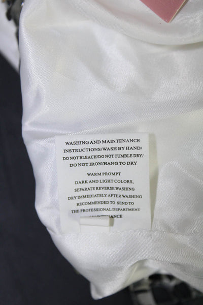 YUE QI QI Womens V Neck Laser Cut Dress  WHITE  Size S