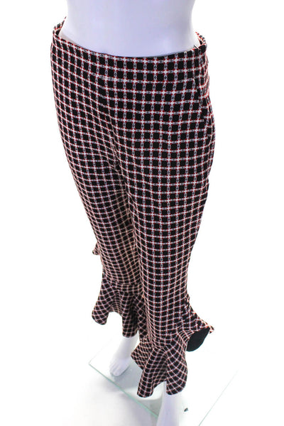 Hellessy Womens Sacha Ruffle Hem Pants  BLACK RED  Size 2