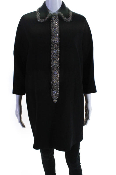 Dice Kayek Womens Crystal Collar Dress Black   Size 34